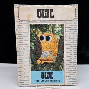 VTG Coverlette Quilt Pattern Down On The Farm Original Owl 1976 VTG